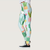 Cactus verscheidenheid,  naadloze achtergrond. leggings (Links)