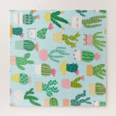 Cactus verscheidenheid,  naadloze achtergrond. legpuzzel (Horizontaal)