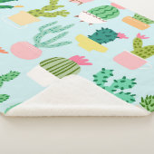 Cactus verscheidenheid,  naadloze achtergrond. sherpa deken (3/4)