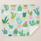 Cactus verscheidenheid,  naadloze achtergrond. sherpa deken (Voorkant (horizontaal))