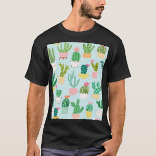 Cactus verscheidenheid,  naadloze achtergrond. t-shirt