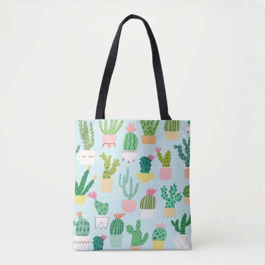Cactus verscheidenheid,  naadloze achtergrond. tote bag (Voorkant)