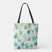 Cactus verscheidenheid,  naadloze achtergrond. tote bag (Achterkant)