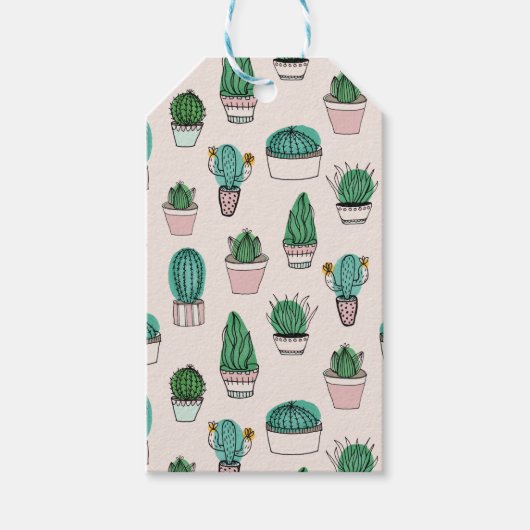 Cactus Vetpatroon Cadeaulabel (Voorkant)