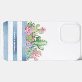 Cactus Vetplant Bloemen Strepen Case-Mate iPhone Case (Achterkant (horizontaal))