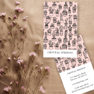 Cactus vetplanten Botanische Planten Doodle Schatt Visitekaartje