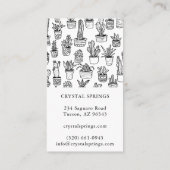 Cactus vetplanten Botanische Planten Doodle Schatt Visitekaartje (Achterkant)