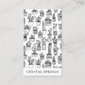 Cactus vetplanten Botanische Planten Doodle Schatt Visitekaartje (Voorkant)