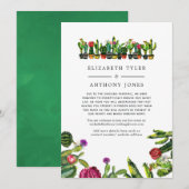 Cactus Vetplanten Feest Verminderde Trouwgasten Aankondiging (Voorkant / Achterkant)