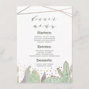 Cactus & vetplanten Geometrisch Terrarium diner Menu