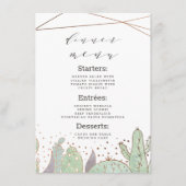 Cactus & vetplanten Geometrisch Terrarium diner Menu (Voorkant)