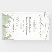 Cactus & vetplanten Geometrische bruiloft Welkom Spandoek (Horizontaal)