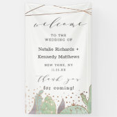 Cactus & vetplanten Geometrische bruiloft Welkom Spandoek (Verticaal)