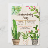 Cactus Vetplanten Housewarming Uitnodiging (Voorkant)