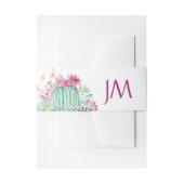 Cactus vetplanten Lights Monogram bruiloft Uitnodigingen Wikkel (Voorkant Voorbeeld)