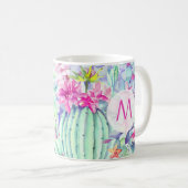 Cactus & vetplanten monogram koffiemok (Voorkant rechts)