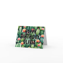 Cactus vetplanten plant aangepaste naam verjaardag