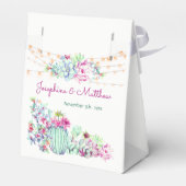 Cactus vetplanten String Lights Bruiloft Bedankdoosjes (Achterkant)