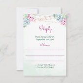 Cactus vetplanten String Lights Bruiloft RSVP Kaartje (Voorkant)