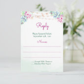 Cactus vetplanten String Lights Bruiloft RSVP Kaartje (Staand voorkant)