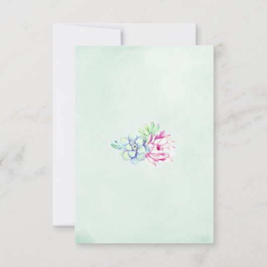 Cactus vetplanten String Lights Bruiloft RSVP Kaartje (Achterkant)