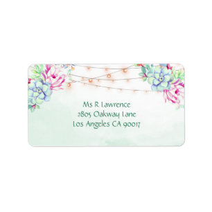 Cactus vetplanten String Lights Floral Etiket