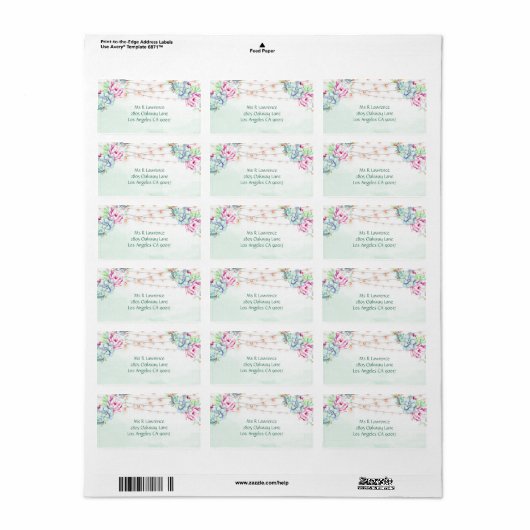 Cactus vetplanten String Lights Floral Etiket (Full Sheet)