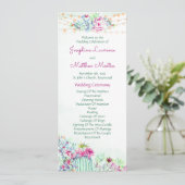 Cactus vetplanten String Lights Trouwprogramma's Programmakaart (Staand voorkant)