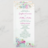 Cactus vetplanten String Lights Trouwprogramma's Programmakaart (Voorkant / Achterkant)