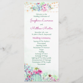 Cactus vetplanten String Lights Trouwprogramma's Programmakaart