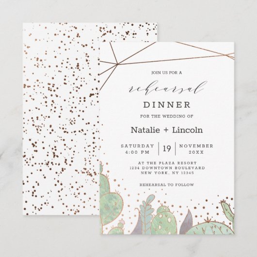 Cactus & vetplanten Terrarium repetitie diner Kaart (Voorkant / Achterkant)