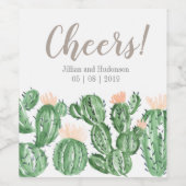 Cactus vetplanten trouw wijnfles label wijn etiket (Enkel label)