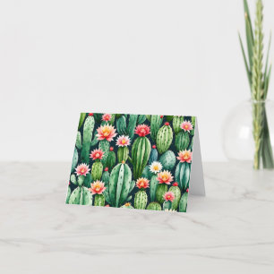 Cactus vetplanten waterverf Gevouwen Dank u kaart