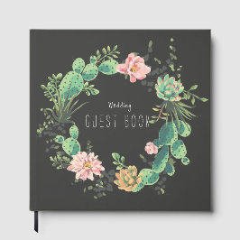Cactus Vetplantenkrans Rustieke Boho Tuin Bruiloft Gastenboek