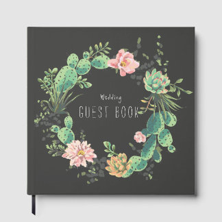 Cactus Vetplantenkrans Rustieke Boho Tuin Bruiloft Gastenboek