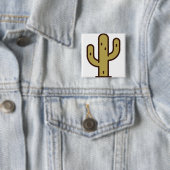 cactus vierkante button 5,1 cm (In situ)