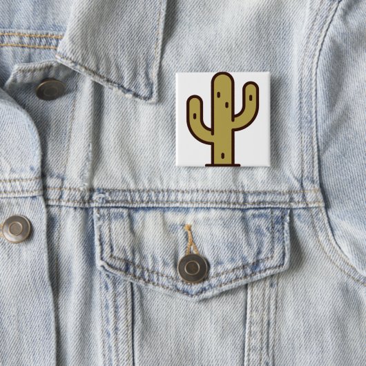 cactus vierkante button 5,1 cm (In situ)