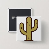 cactus vierkante button 5,1 cm (Voorkant /achterkant)