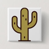 cactus vierkante button 5,1 cm (Voorkant)