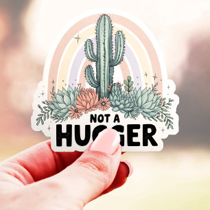 Cactus Vinyl Niet een Knuffelaar Sticker