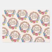 Cactus Voeg tekst en naam Mooie Waterverf 3 Inpakpapier Vel (Voorkant 3)