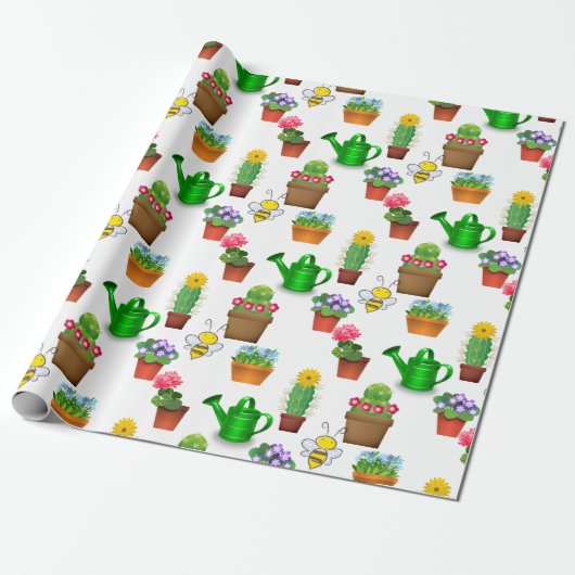 Cactus voor het tuinieren Succulent en Potten Plan Cadeaupapier (Uitgerold)