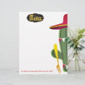 Cactus vork Mexican food menu letterhead (Staand voorkant)