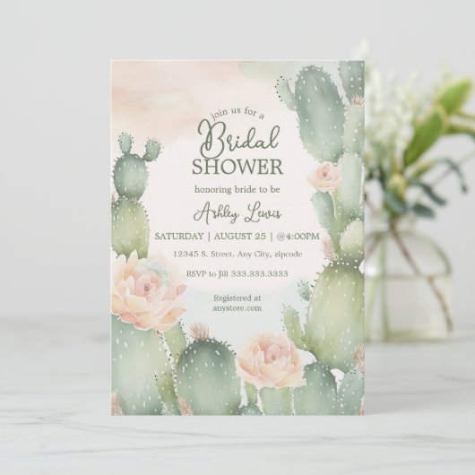 Cactus Vrijgezellenfeest Fiesta douche Kaart (Staand voorkant)