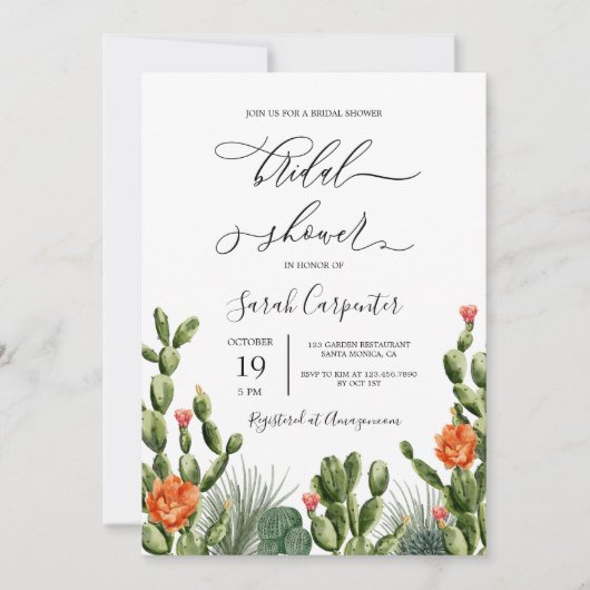 Cactus Vrijgezellenfeest Kaart (Voorkant)