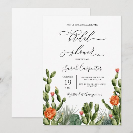 Cactus Vrijgezellenfeest Kaart (Voorkant / Achterkant)