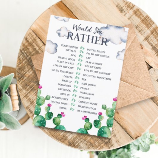 Cactus Vrijgezellenfeest zou ze liever Kaart spele