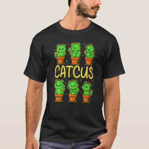 Cactus Vrouwen Mannen Cactus Kat Plant  Catus Plan T-shirt