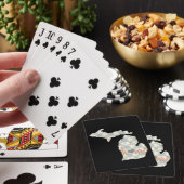 Cactus vulde Michigan Silhouette met thuis Pokerkaarten (Insitu)