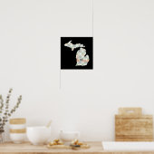 Cactus vulde Michigan Silhouette met thuis Poster (Keuken)